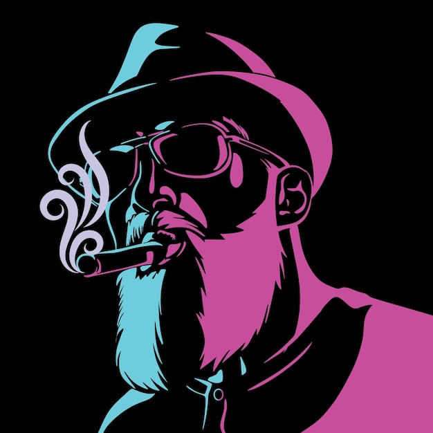 Smoke man vector kunst