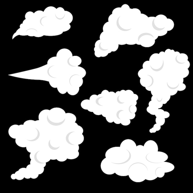 Smoke set Vector smoke Clouds Vaping Smoke from an electronic cigarette Vector