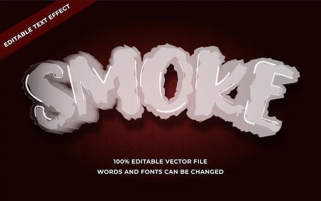 Vector smoke text effect editable for illustrator