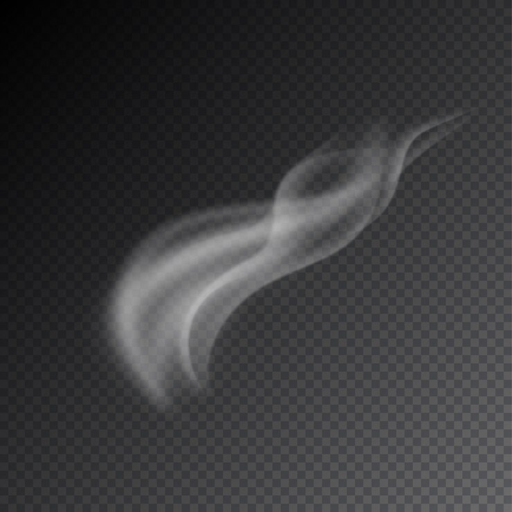 Vector smoke vectors on transparent background.