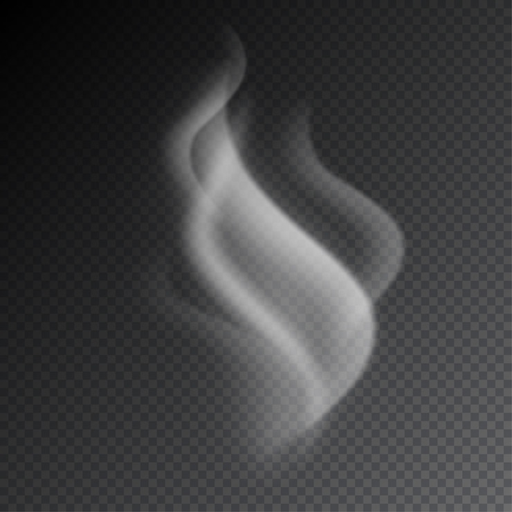 Vector smoke vectors on transparent background.