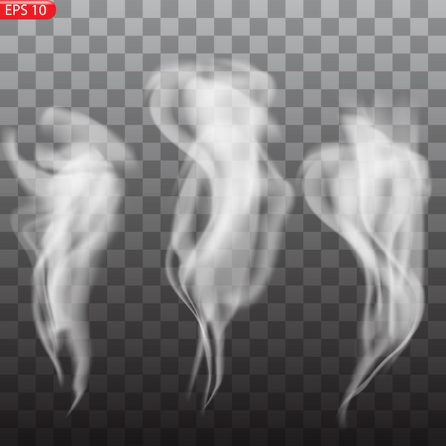 Smoke vectors on transparent background