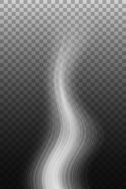 Vector smoke wave on transparent background