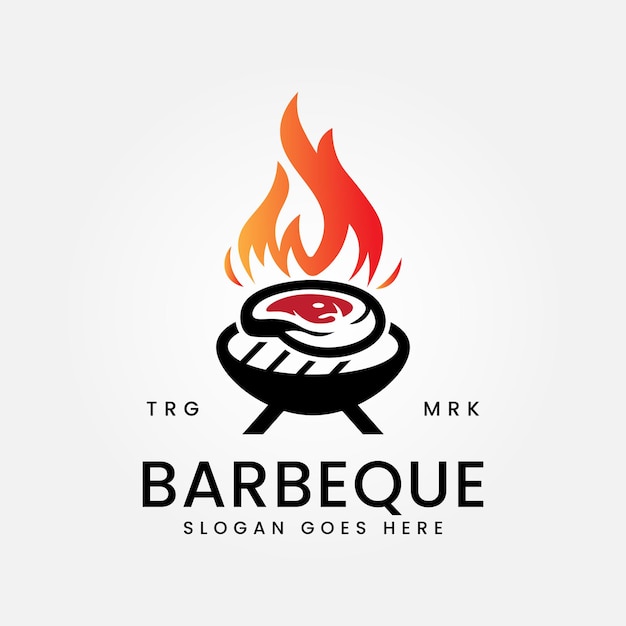 Smoked barbeque and grill logo vector illustration design