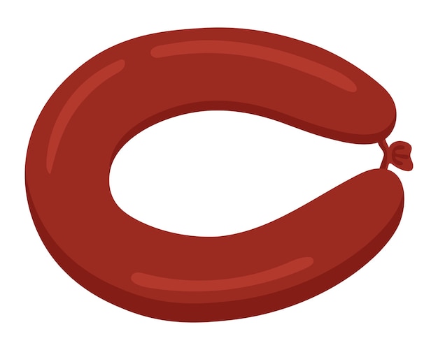 smoked sausage ring food meat product vector illustration