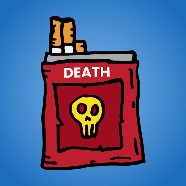 Vettore disegno di imballaggio di vettore di morte per fumatori