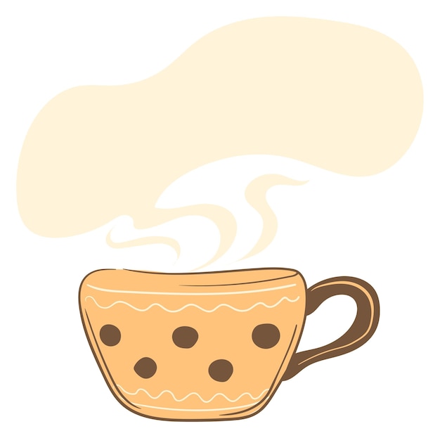 Vector smoking hot drink cup cozy mug icon