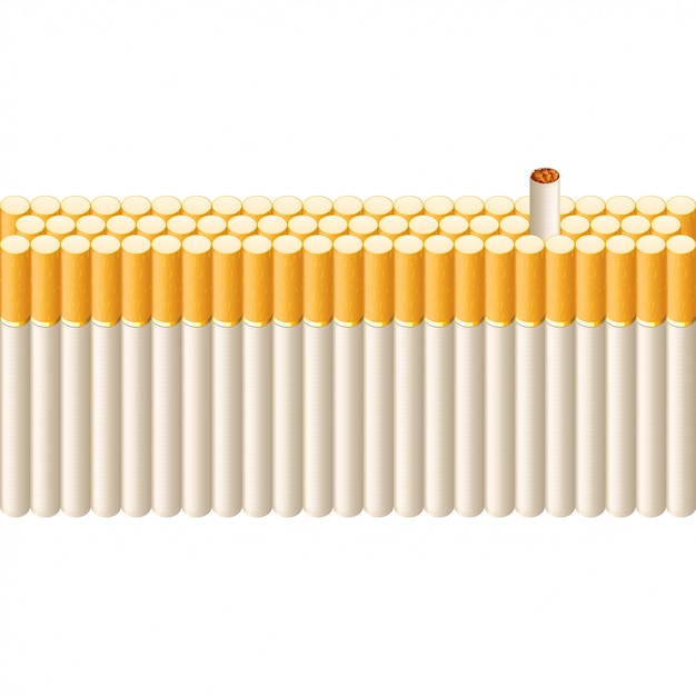 Smoking line of cigarettes