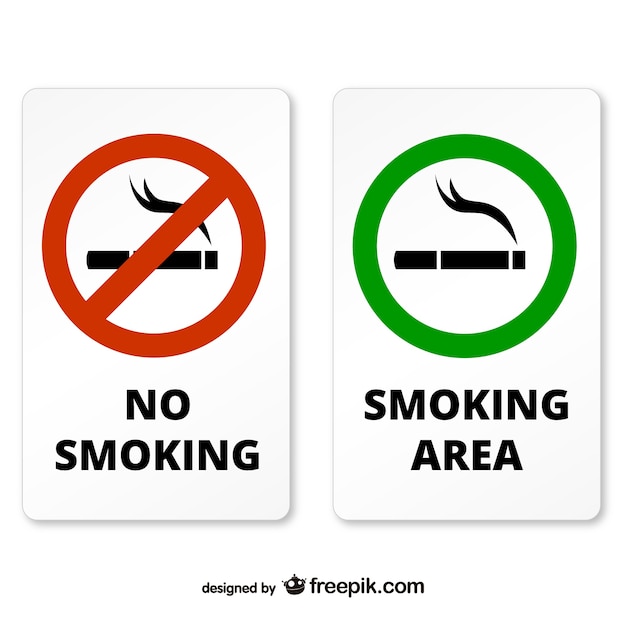 Smoking and non smoking area signs 