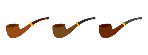 Smoking Pipe in flat style isolated