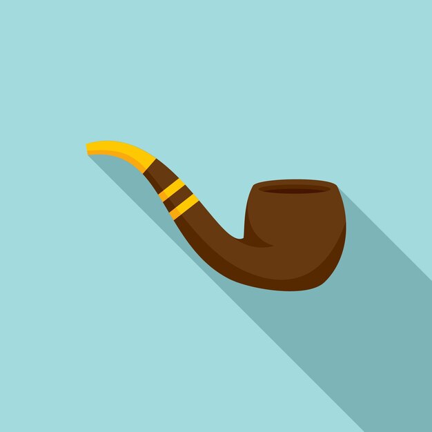 벡터 흡연 파이프 아이콘 웹 디자인을 위한 흡연 파이프 벡터 아이콘의 평면 그림