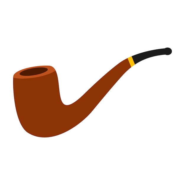 Иконка курительной трубки в плоском стиле выделена на белом фоне
