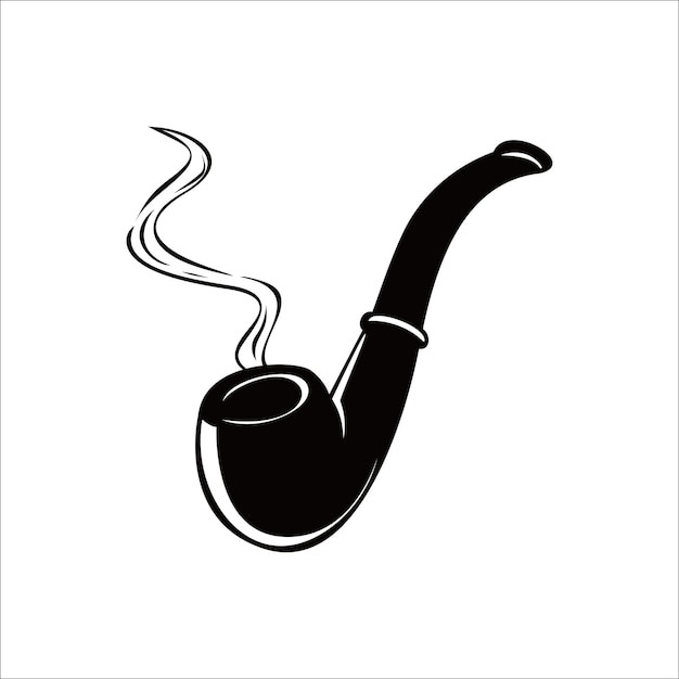 Vector smoking pipe silhouette. retro accessories icon, sign, and symbol. tobacco pipe vector illustration.