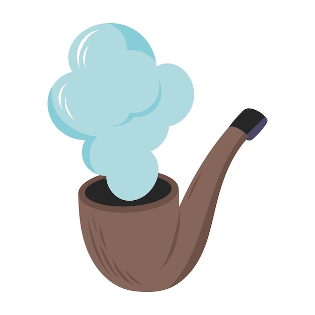 Vector smoking pipe tobacco pipe isolated vector illustration