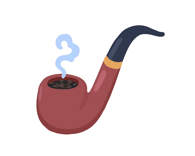 Vector smoking pipe tobacco vector illustration on a white background