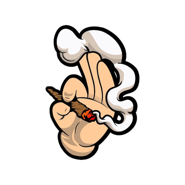 Vector smoking weed with hands vector