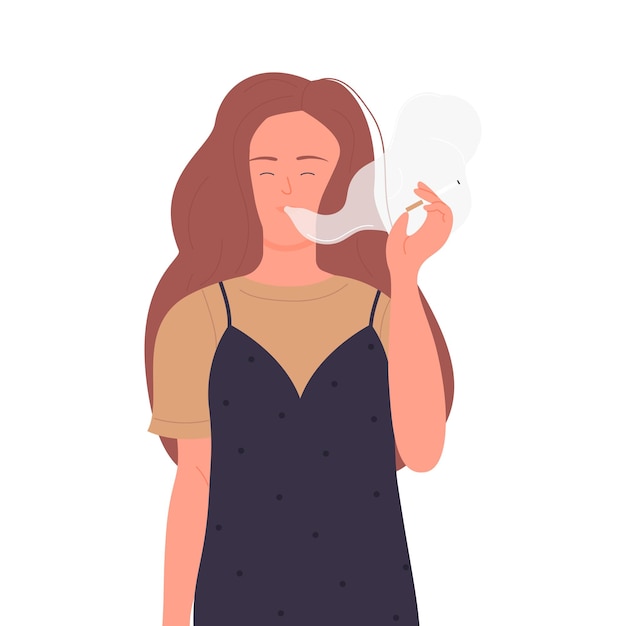 Smoking woman with cigarette