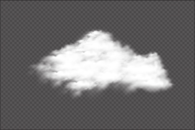 Vector smoky cloud vector on a transparent background for template decoration cloud and smoke texture on a dark background realistic cloudy sky vector design for mist environment white cloud isolated