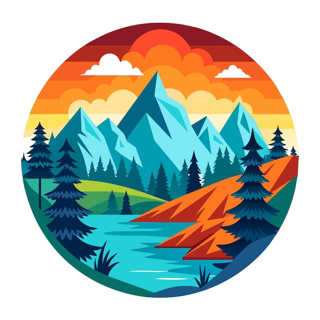 Smoky Mountains national park vector EPS