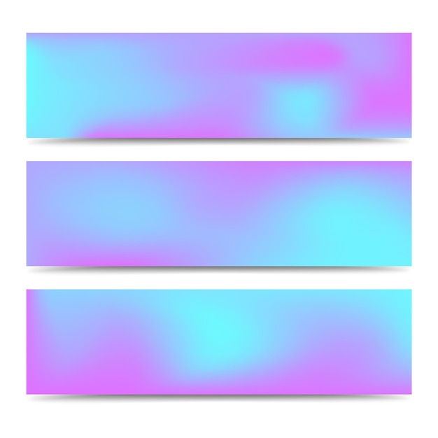 Vector smooth abstract blurred gradient colorful banners set. abstract creative multicolored background. vector illustration