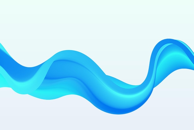 Вектор Гладкая голубая волна на светлом фоне элемент дизайна волнистые линии