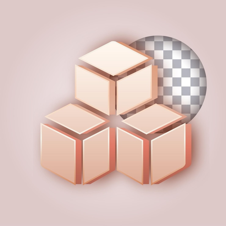 Vector smooth butter color effect cubes icon with customizable background
