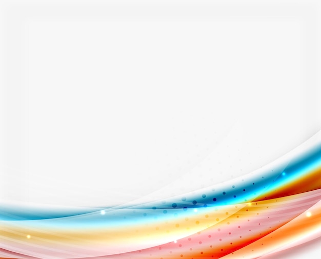 Smooth colorful line on white Wave abstract background