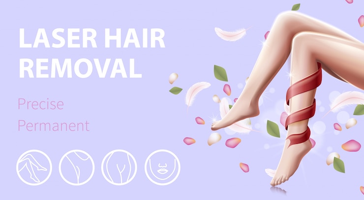 Vector smooth female legs with perfect skin promo banner