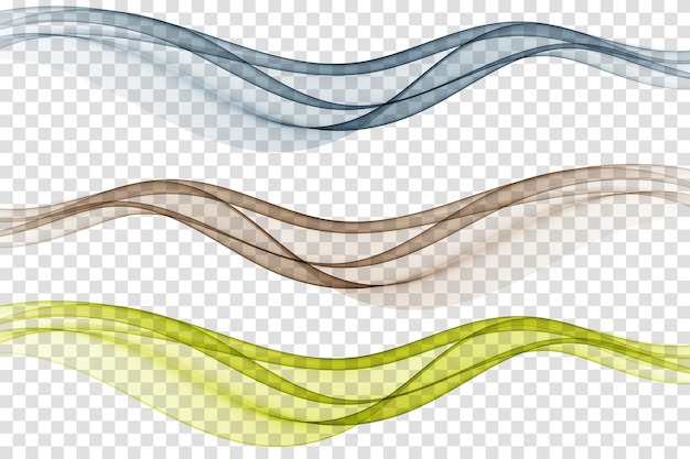 Vettore flusso liscio di linee ondulate insieme di onde astratte