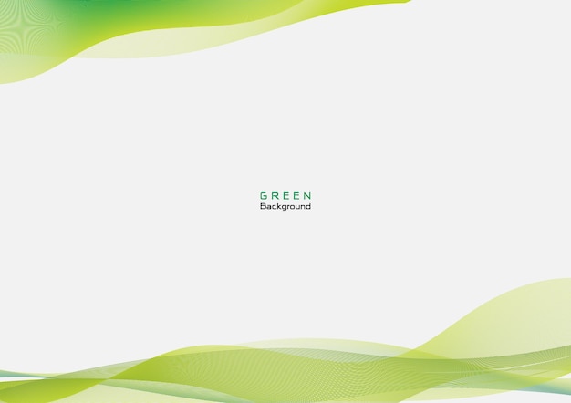 Smooth green wave line with solft light backgroundmodern abtract template