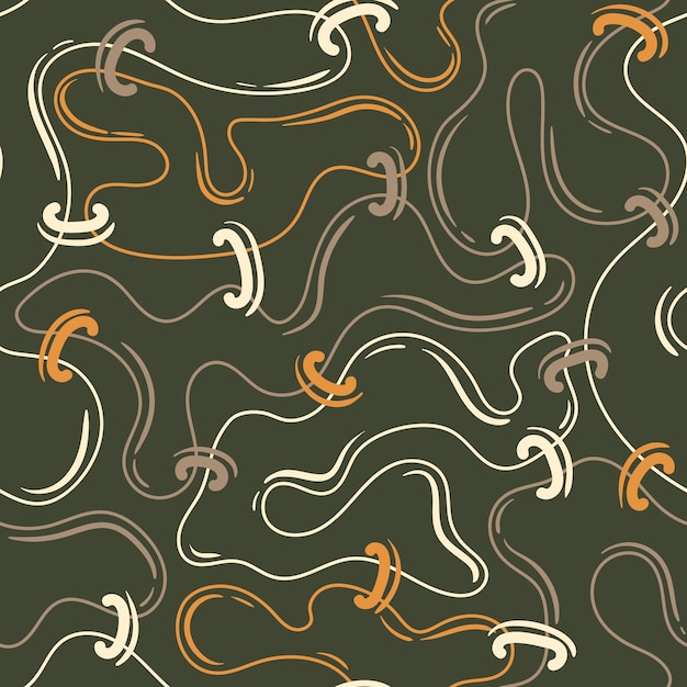 Vector smooth irregular flat liquid patterns full of color with thick outlines
