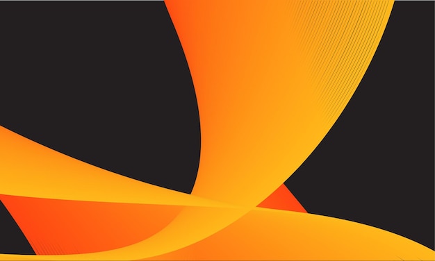 smooth orange and yellow dynamic wavy curve lines modern trendy design element vector illustration