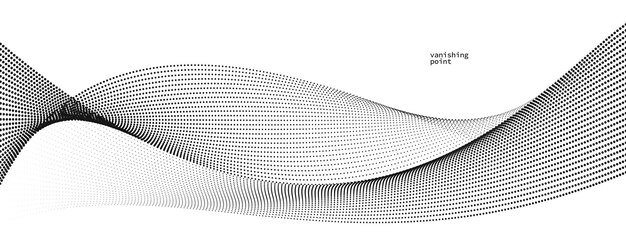 smooth and relaxing shape vector abstract background with wave of flowing particles curve lines of dots in motion tranquil and soft image