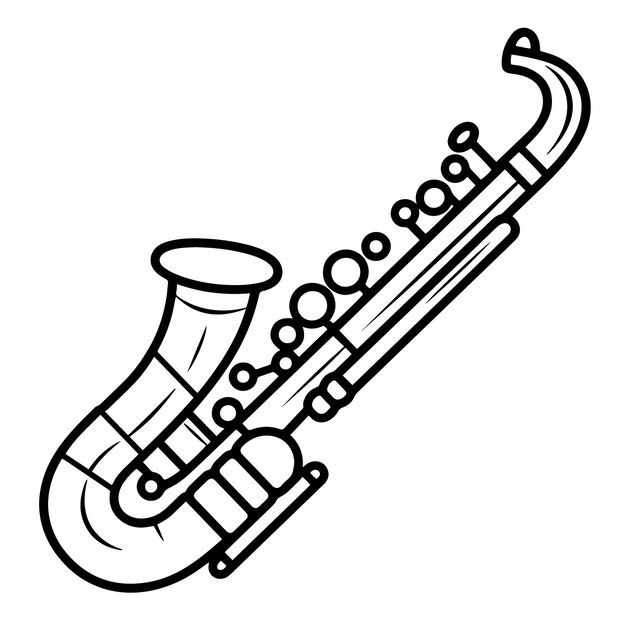 Vector smooth saxophone outline vector for musical and artistic designs