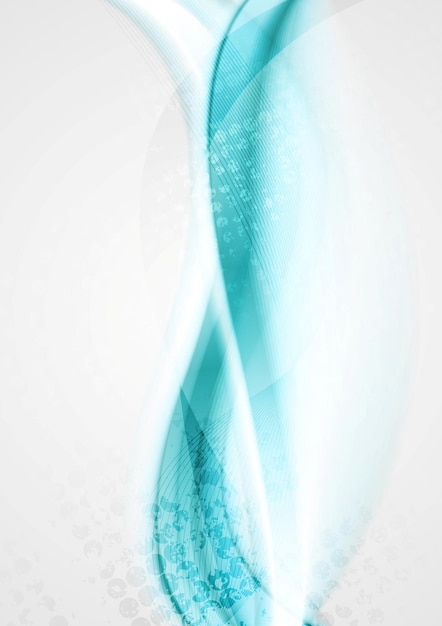 ベクトル 滑らかなターコイズブルーの明るい波の背景。ベクトルデザイン