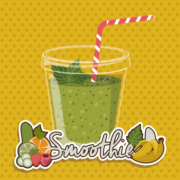 Smoothie design over pointed background