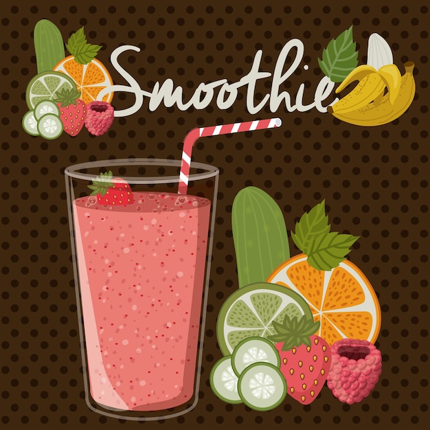 Smoothie design over pointed background