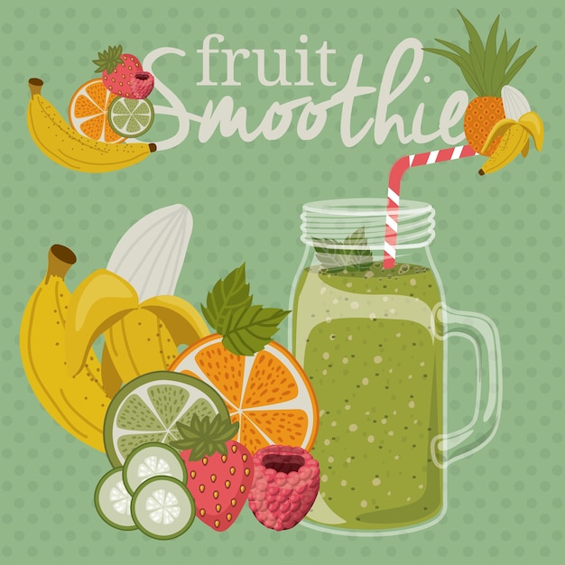 Smoothie design over pointed background