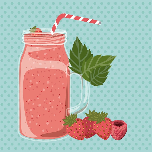 Smoothie design over pointed background