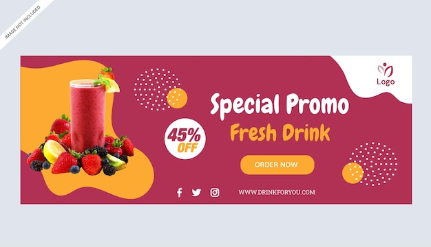 Vector smoothie drank banner winkel afdruk promotie business design sjabloon