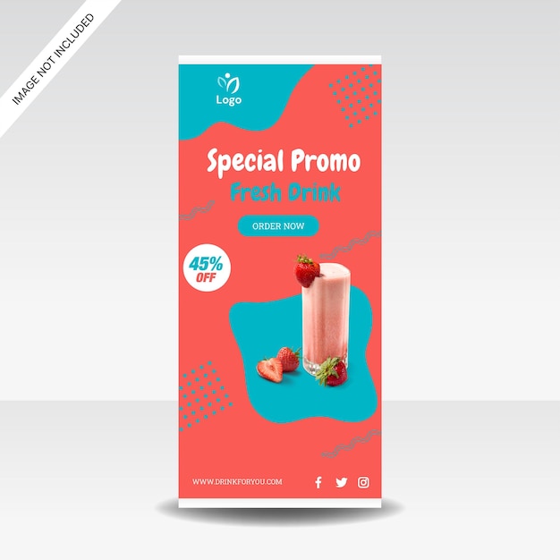 smoothie drank roll up banner winkel promotie ontwerp sjabloon