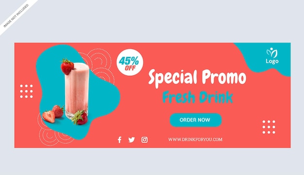 smoothie drink banner store print promotional business design template