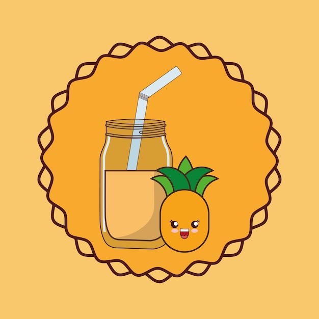 smoothie-pot en kawaii-ananas