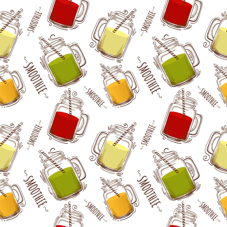 Vector smoothie sketch pattern.