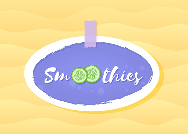 Смузи овощной коктейль наклейка логотип векторная иллюстрация свежие смузи напиток этикетка с