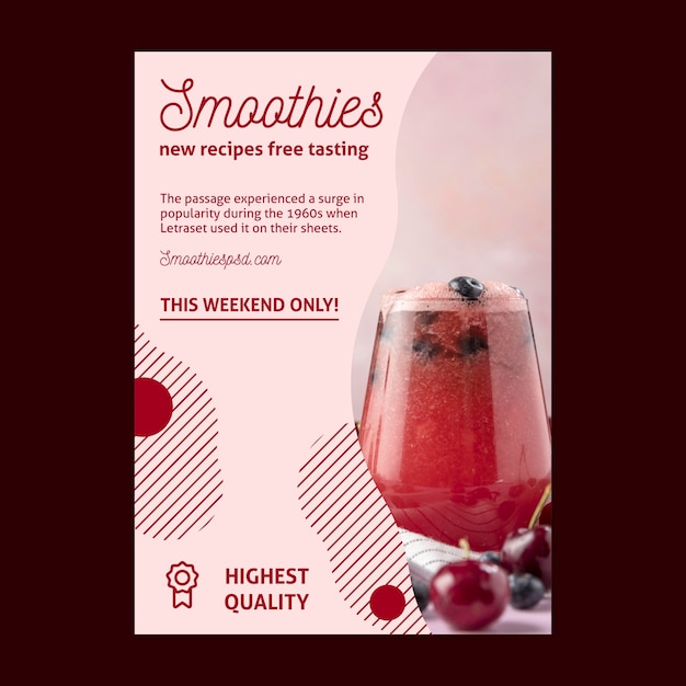 Smoothies bar poster sjabloon