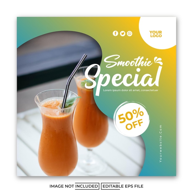 Vector smoothies zomeruitverkoop korting grote verkoop social media sjabloon