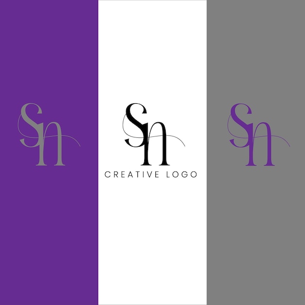 sn initial letter logo design
