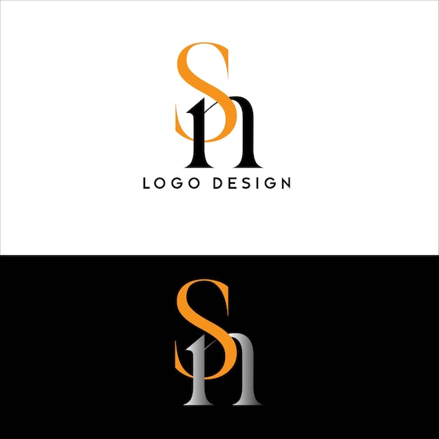 sn initial letter logo design