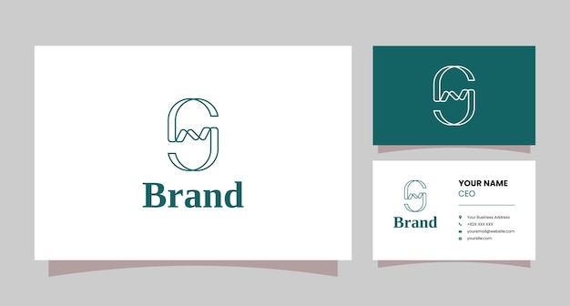 SN letter combination logo with business card